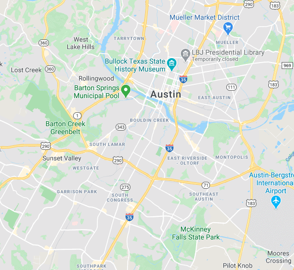 Map of Austin, TX